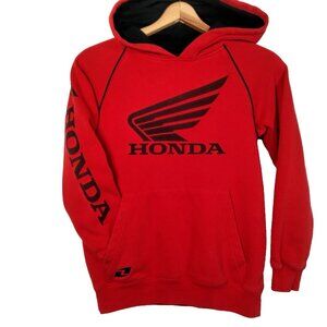 Honda Hoodie Hooded Sweatshirt Youth Boys Small Red Black Logo Auto Motorcycle